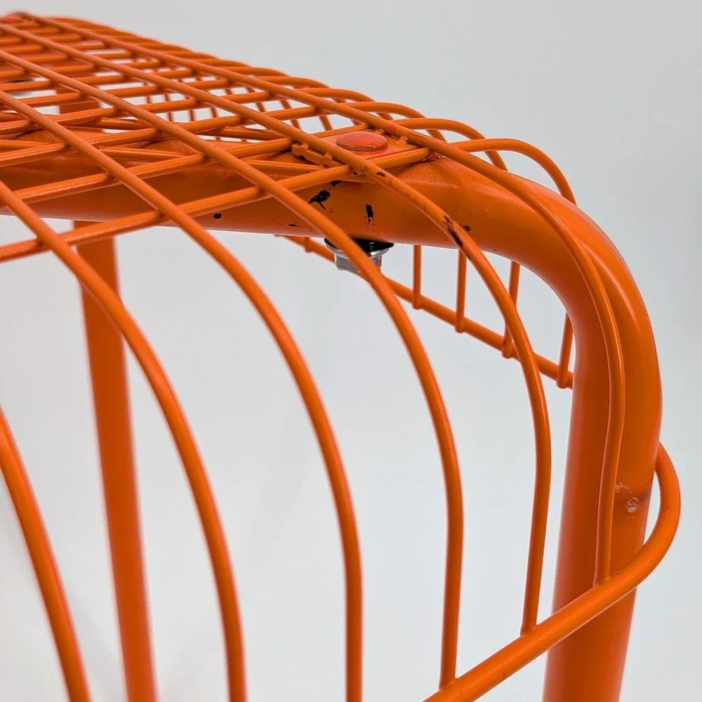 IKEA VÄSTERÖN Orange Metal Wire Stool Vintage Discontinued Modern Design